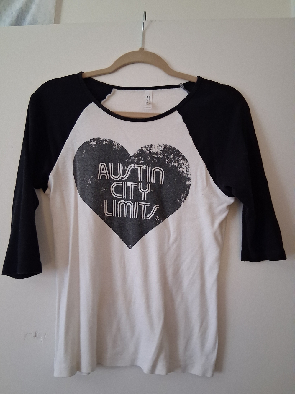 Bella Canvas Black & White Austin City Limits Raglan Tee